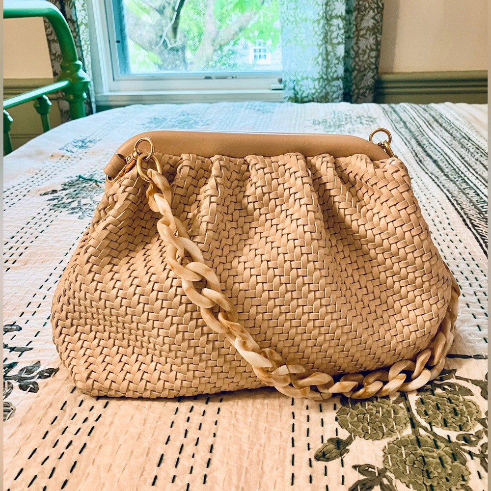 Anthropologie Tan Woven Shoulder Bag